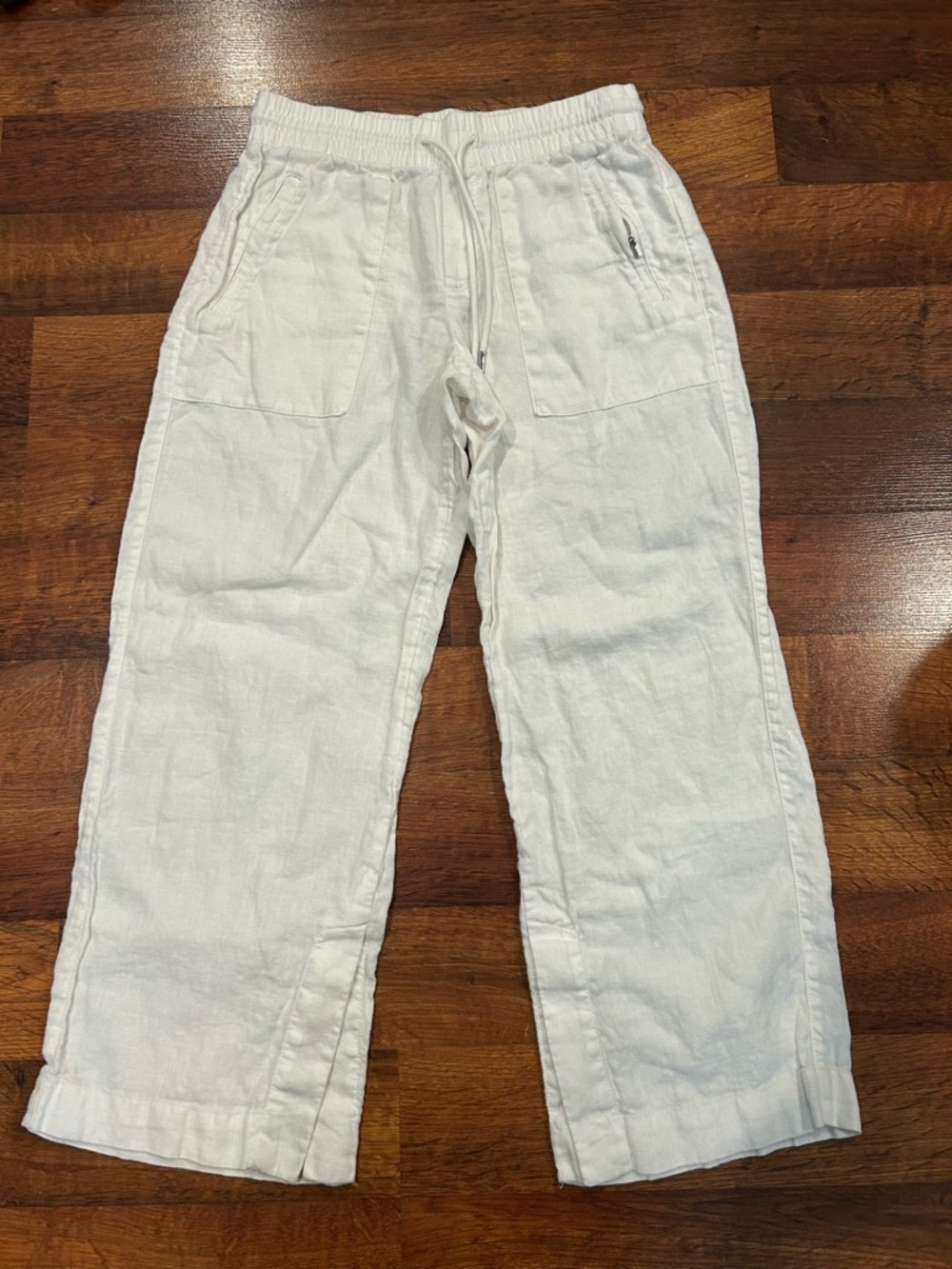 Athleta Retreat Linen High Rise Wide Leg
Pant Size 2 Petite White